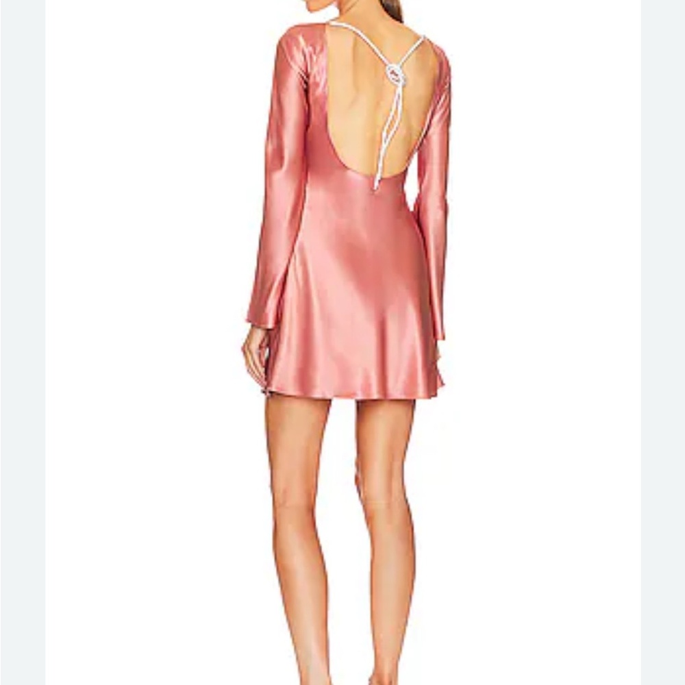 Cult Gaia Milla Elegant Pink Satin Backless Dress